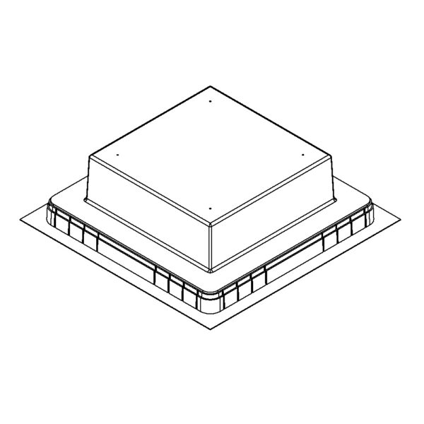 Produktbild UBD 320 356  -  Kunststoff-Einbaubox, schwarz, inkl. Styroporklotz im Inneren, oben: 330x330mm, unten: 508x508mm, H: 150mm
