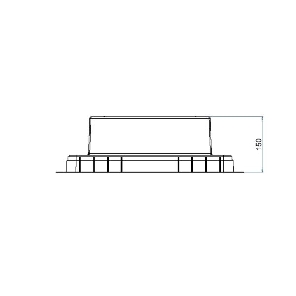Produktbild UBD 320 356  -  Kunststoff-Einbaubox, schwarz, inkl. Styroporklotz im Inneren, oben: 330x330mm, unten: 508x508mm, H: 150mm