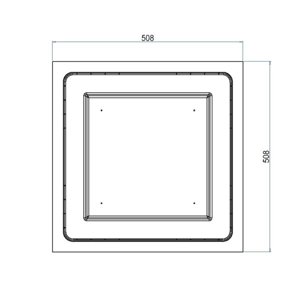 Produktbild UBD 320 356  -  Kunststoff-Einbaubox, schwarz, inkl. Styroporklotz im Inneren, oben: 330x330mm, unten: 508x508mm, H: 150mm