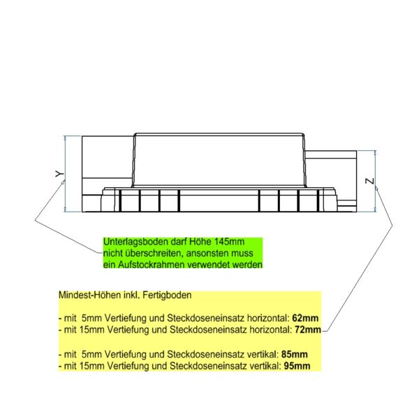 Produktbild UBD 320 356  -  Kunststoff-Einbaubox, schwarz, inkl. Styroporklotz im Inneren, oben: 330x330mm, unten: 508x508mm, H: 150mm