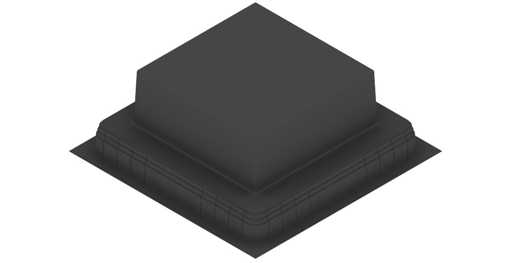 Produktbild UBD 320 357  -  Kunststoff-Einbaubox, schwarz, inkl. Styroporklotz im Inneren, oben: 330x330mm, unten: 508x508mm, H: 192mm