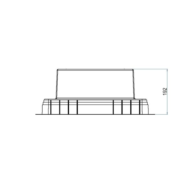 Produktbild UBD 320 357  -  Kunststoff-Einbaubox, schwarz, inkl. Styroporklotz im Inneren, oben: 330x330mm, unten: 508x508mm, H: 192mm
