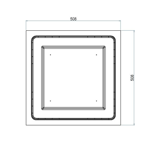 Produktbild UBD 320 357  -  Kunststoff-Einbaubox, schwarz, inkl. Styroporklotz im Inneren, oben: 330x330mm, unten: 508x508mm, H: 192mm
