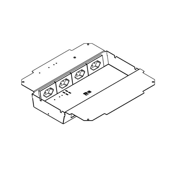Produktbild UBD 321 326  -  Steckdoseneinsatz horizontal für 2x4 FLF inkl. 4x 1xT13, weiss