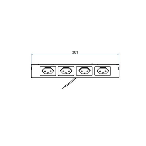 Produktbild UBD 321 326  -  Steckdoseneinsatz horizontal für 2x4 FLF inkl. 4x 1xT13, weiss