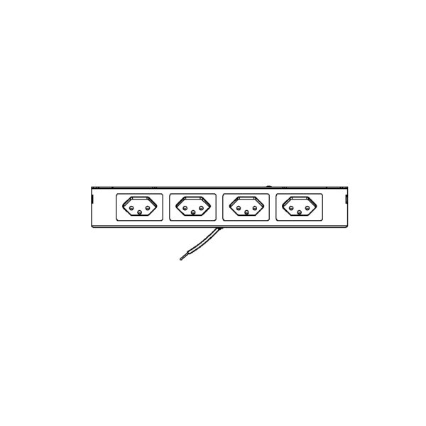 Produktbild UBD 321 327  -  Steckdoseneinsatz horizontal für 2x4 FLF inkl. 3xT13, weiss, und 1xT13, schwarz