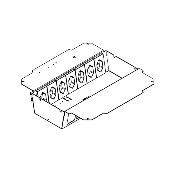 Produktbild UBD 321 331  -  Steckdoseneinsatz vertikal für 2x7 FLF inkl. 6xT13, weiss, und 1xT13, schwarz