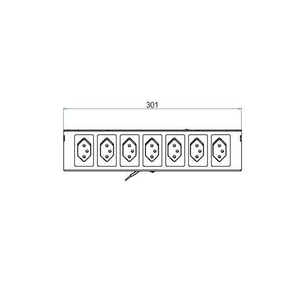 Produktbild UBD 321 331  -  Steckdoseneinsatz vertikal für 2x7 FLF inkl. 6xT13, weiss, und 1xT13, schwarz