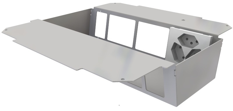 Produktbild UBD 321 332  -  Steckdoseneinsatz vertikal für 2x7 FLF, leer, mit 1x 3xT13, weiss