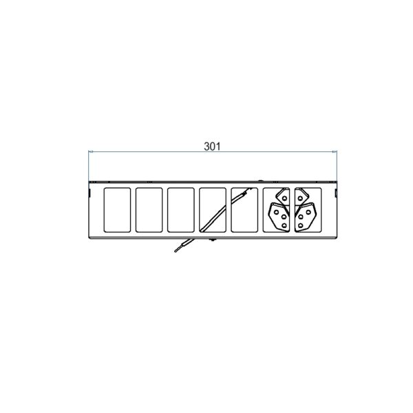 Produktbild UBD 321 332  -  Steckdoseneinsatz vertikal für 2x7 FLF inkl. 1x 3xT13, weiss