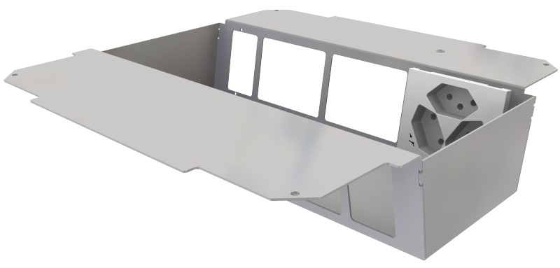 Produktbild UBD 321 333  -  Steckdoseneinsatz vertikal für 2x7 FLF, leer, mit 1x 3xT13/s, weiss