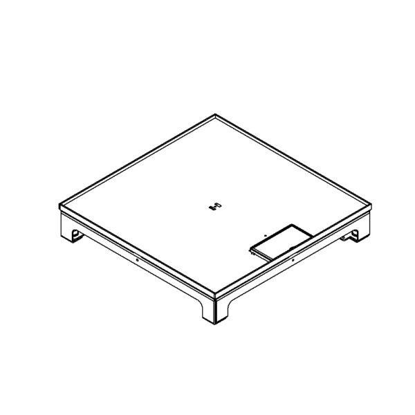 Produktbild UBD 322 315  -  Unterflur-Bodendose UBD 320 inkl. Deckel, flach (SVZ), ohne Kante, 5mm Vertiefung und 1 Schnurauslass