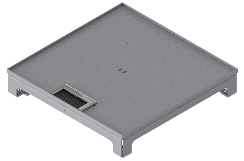 Produktbild UBD 322 316  -  Unterflur-Bodendose UBD 320 inkl. Deckel, flach (SVZ), ohne Kante, 5mm Vertiefung und 1 Bürstenauslass