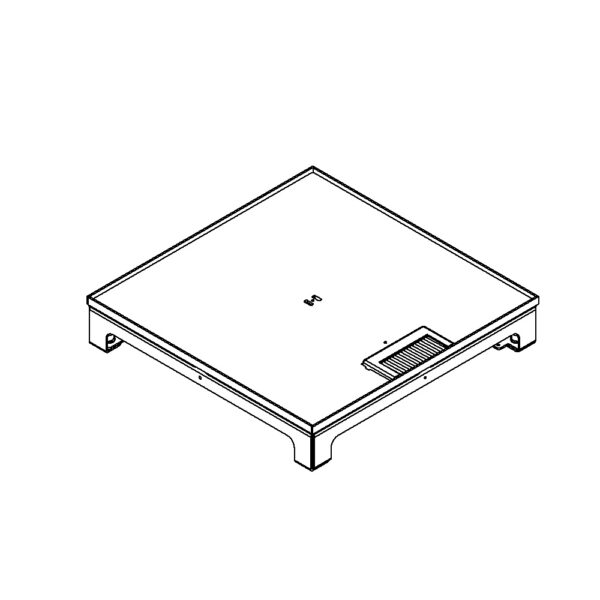 Produktbild UBD 322 316  -  Unterflur-Bodendose UBD 320 inkl. Deckel, flach (SVZ), ohne Kante, 5mm Vertiefung und 1 Bürstenauslass