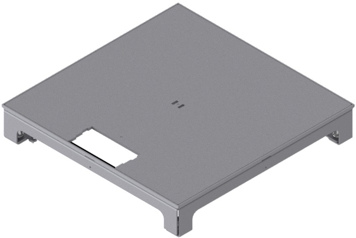 UBD 324 001  -  Unterflur-Bodendose UBD 320 ohne Schutzkante inkl. belegtem Deckel aus 4mm SVZ mit Ausschnitt