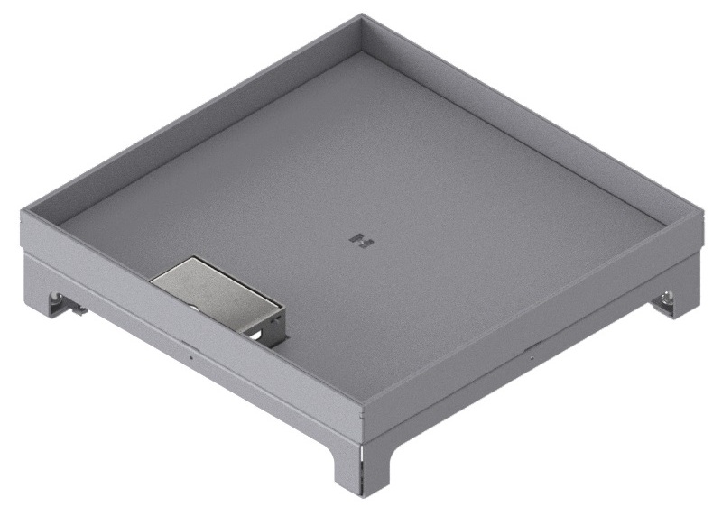 Produktbild UBD 324 251  -  Unterflur-Bodendose UBD 320 inkl. Deckel mit Kante, 25mm Vertiefung und 1 Schnurauslass