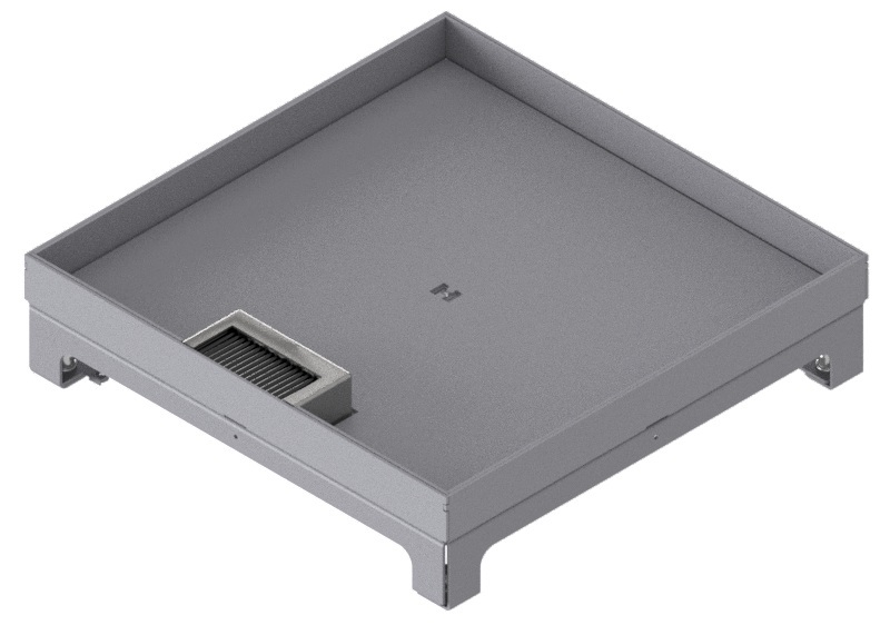 Produktbild UBD 324 252  -  Unterflur-Bodendose UBD 320 inkl. Deckel mit Kante, 25mm Vertiefung und 1 Bürstenauslass