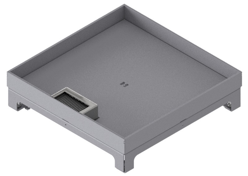 UBD 324 302  -  Unterflur-Bodendose UBD 320 inkl. Deckel mit Kante, 30mm Vertiefung und 1 Bürstenauslass