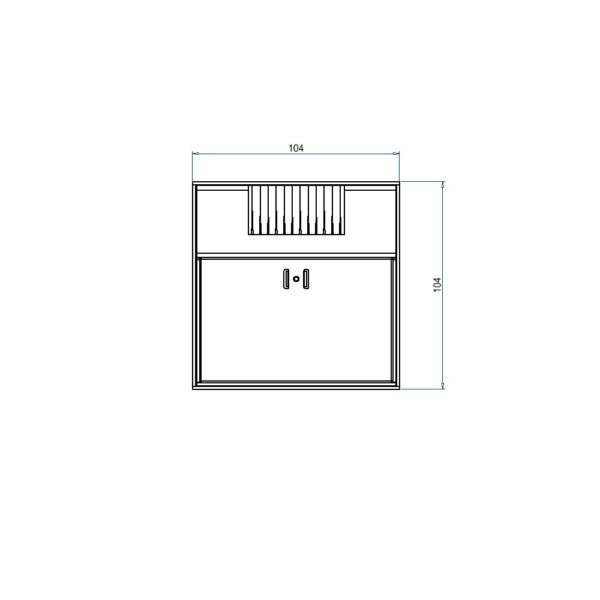 Produktbild UBD 100 101  -  Unterflur-Bodendose UBD 100 inkl. Deckel mit Kante, geschlossen, 15mm Vertiefung und 1 Bürstenauslass