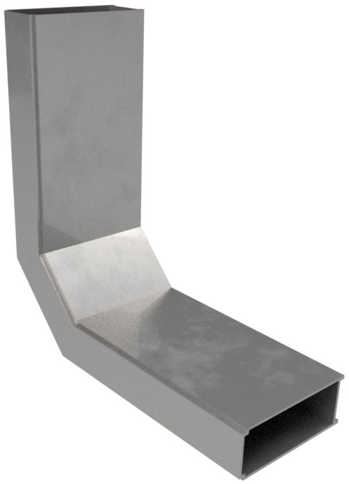 UFK 075 032  -  Vertikalkrümmer 1-zügig, aus Aluminium, 75x30mm