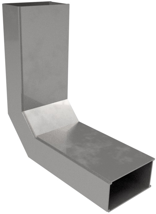 UFK 075 042  -  Vertikalkrümmer 1-zügig, aus Aluminium, 75x40mm