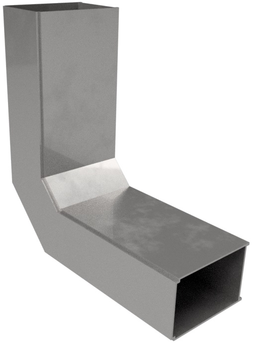 UFK 075 052  -  Vertikalkrümmer 1-zügig, aus Aluminium, 75x50mm