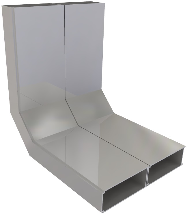 Produktbild UFK 150 032  -  Vertikalkrümmer zu UFK 30, 2-zügig, 150 x 30 mm