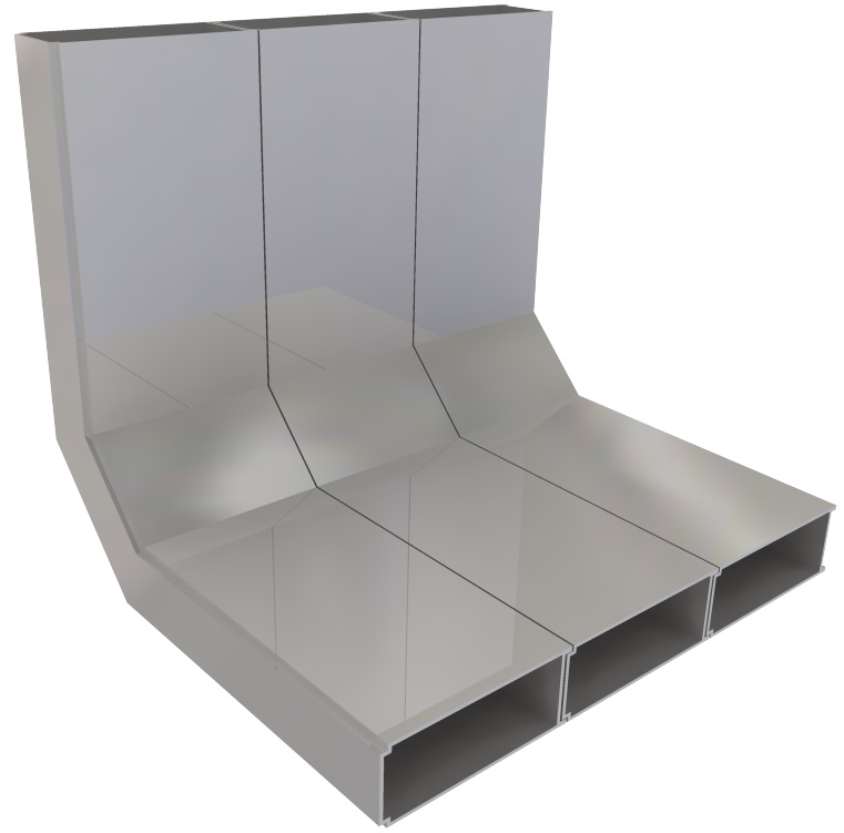 Produktbild UFK 225 032  -  Vertikalkrümmer zu UFK 30, 3-zügig, 225 x 30 mm